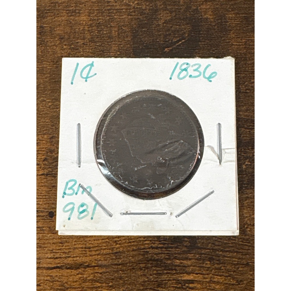 1836 Coronet Head Large Cent Matron Head One Cent US Copper Coin Antique Penny